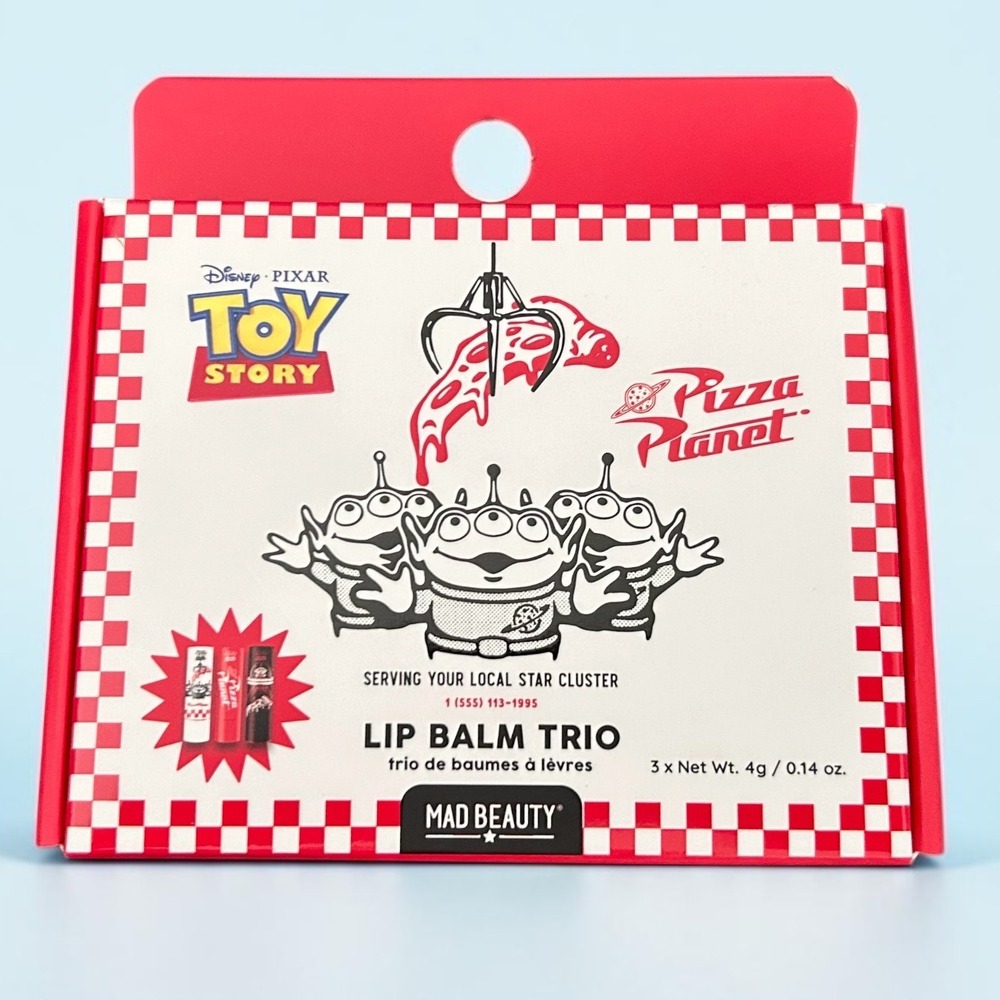 Disney Pixar Movie Toy Story Pizza Planet Lip Balm Trio Coconut Apple Cherry